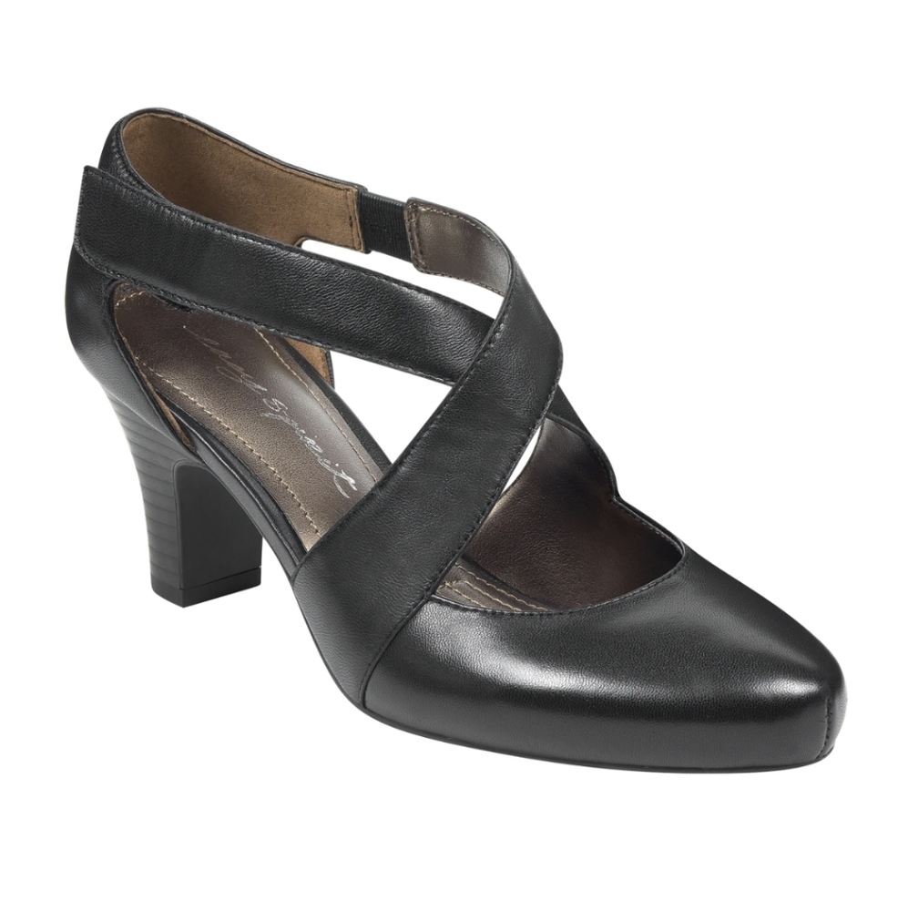 Easy Spirit Rovana Black Leather Pumps